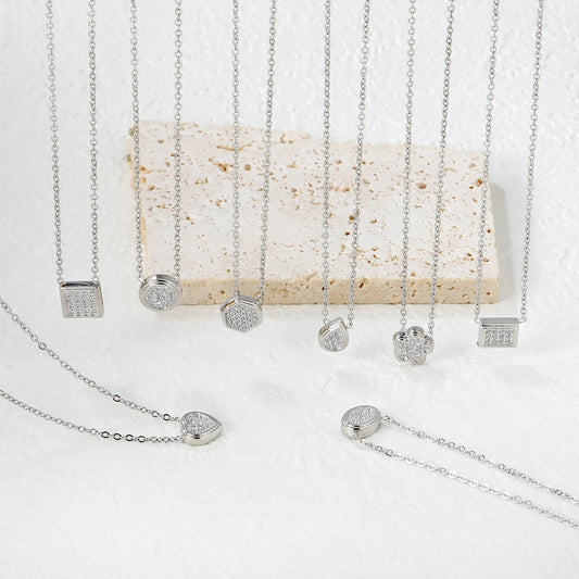 ✨ Stainless Steel Necklaces With Eight Shape Wholesale (12+ Pieces) | Hypoallergenic & Tarnish-Free 🌍 | Trendy Pendants & Chains