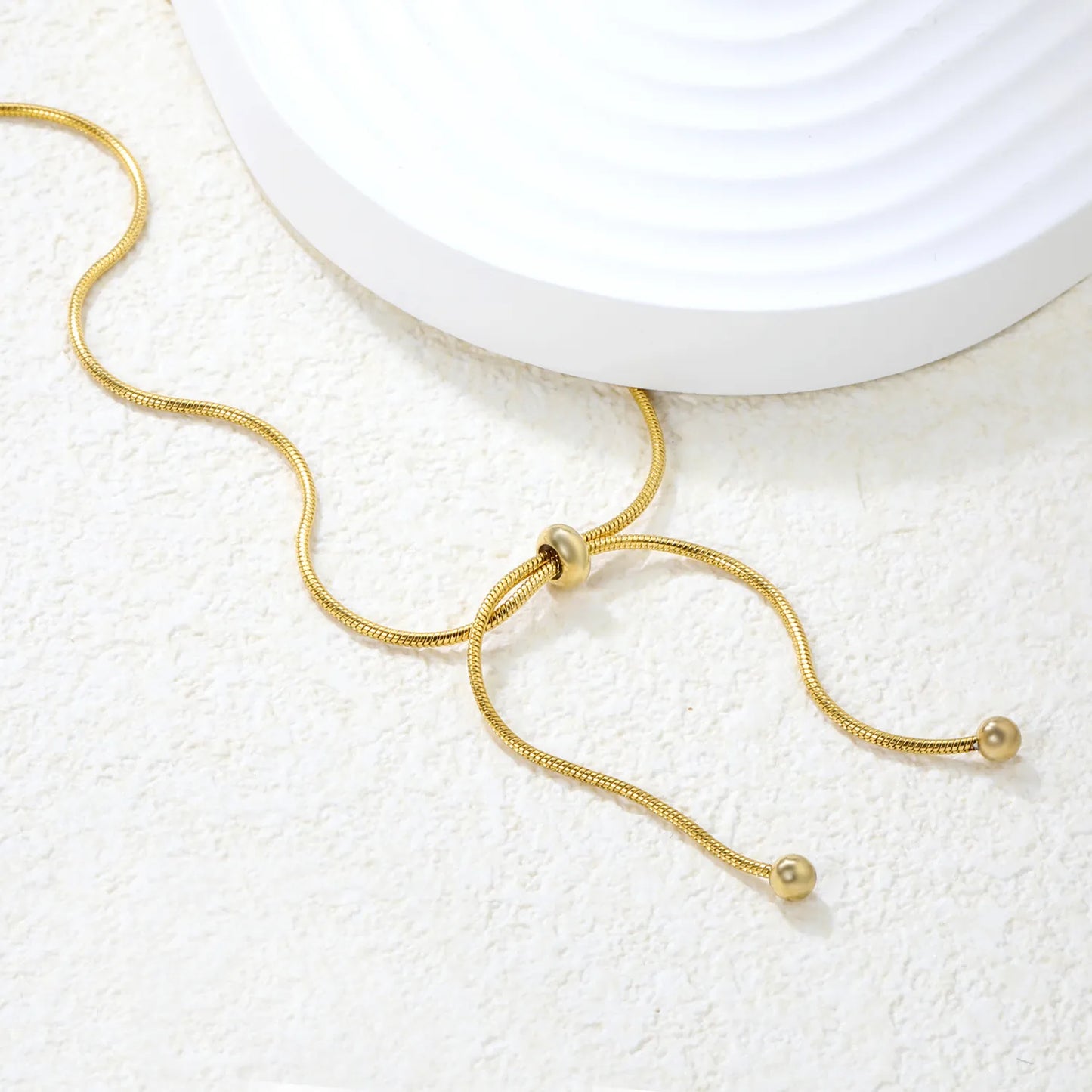 ✨ Wholesale 4mm Double Bead Slide Necklace | 3x6mm Hollow Beads | 60cm Gold Snake Chain