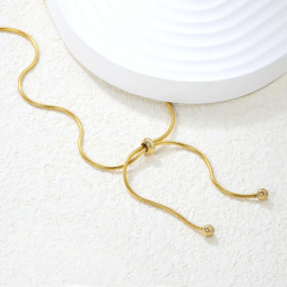 ✨ Wholesale 4mm Double Bead Slide Necklace | 3x6mm Hollow Beads | 60cm Gold Snake Chain