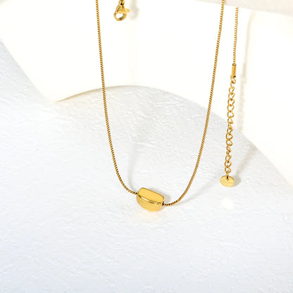 ✨ Wholesale Stainless Steel Candy Bead Necklace | 11.4*8.3mm Fun Bead Charm | 1.0mm Box Chain 40+5cm with 6mm Lobster Clasp | Gold or Steel Color