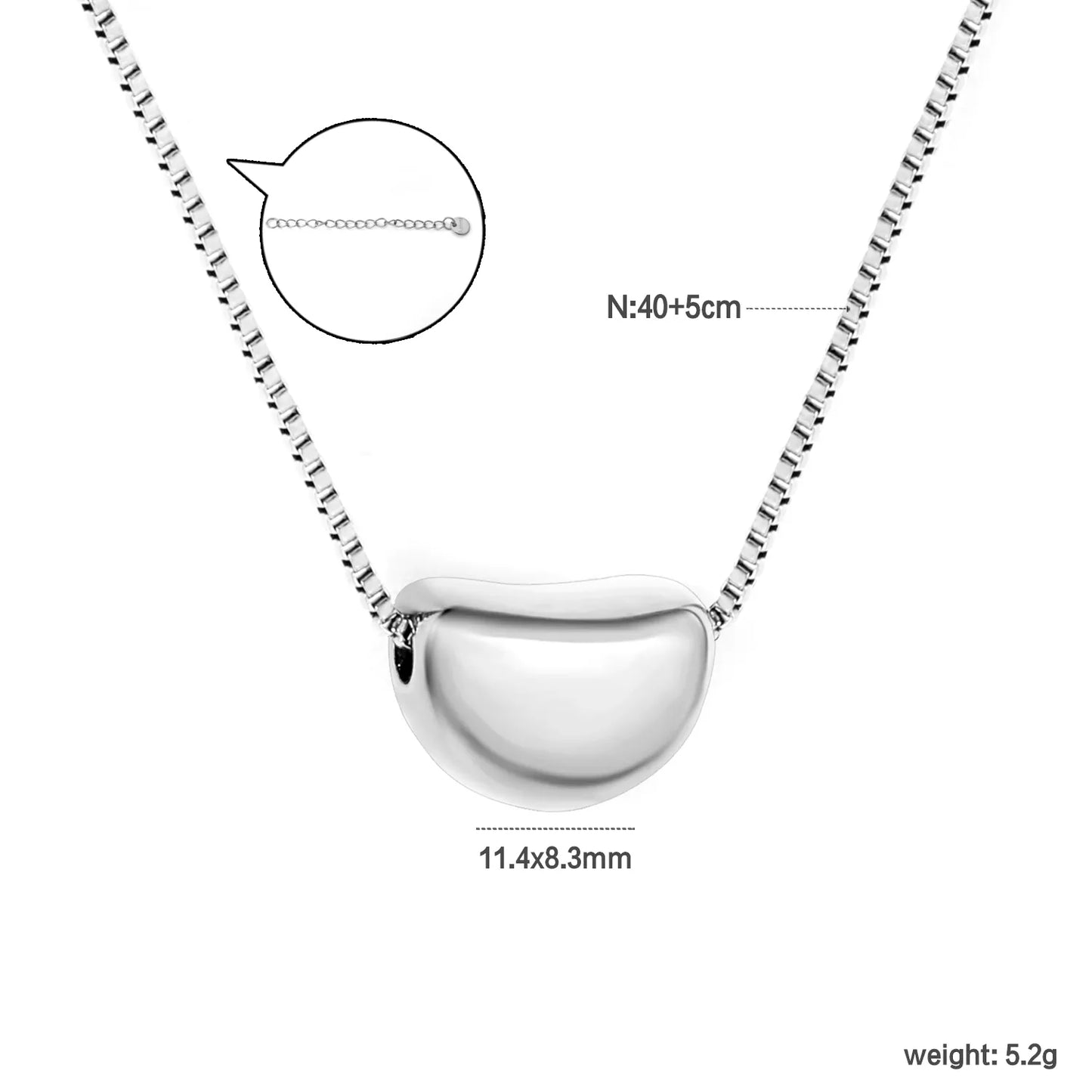 ✨ Wholesale Stainless Steel Candy Bead Necklace | 11.4*8.3mm Fun Bead Charm | 1.0mm Box Chain 40+5cm with 6mm Lobster Clasp | Gold or Steel Color