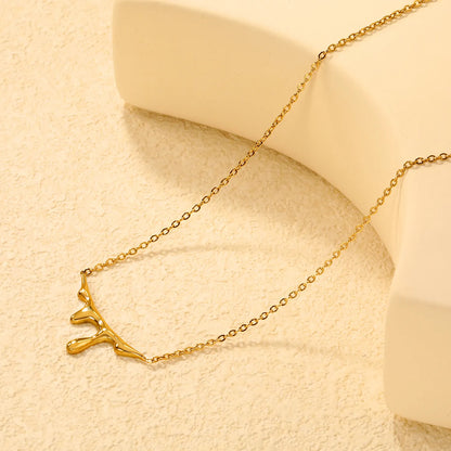 ✨Wholesale Gold Teardrop Necklace: 15*30mm Pendant + 1.2mm Rope Chain 43+5cm | Stainless Steel Adjustable Jewelry Bulk💧