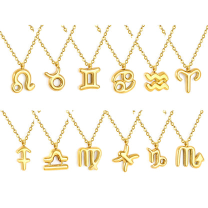 ✨🔯 Wholesale Zodiac Necklace Set | 12 Gold Steel Pendants | 45cm
