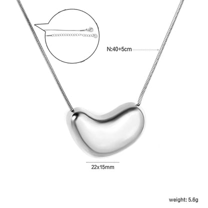 💖 Wholesale 22x15mm Heart Pendant Snake Chain 40+5cm +6mm Tag