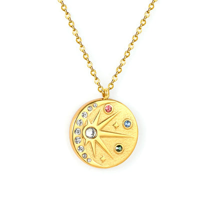 ✨ Wholesale 18mm Octagram Star Necklace | 40+5cm +6mm Tag Gold