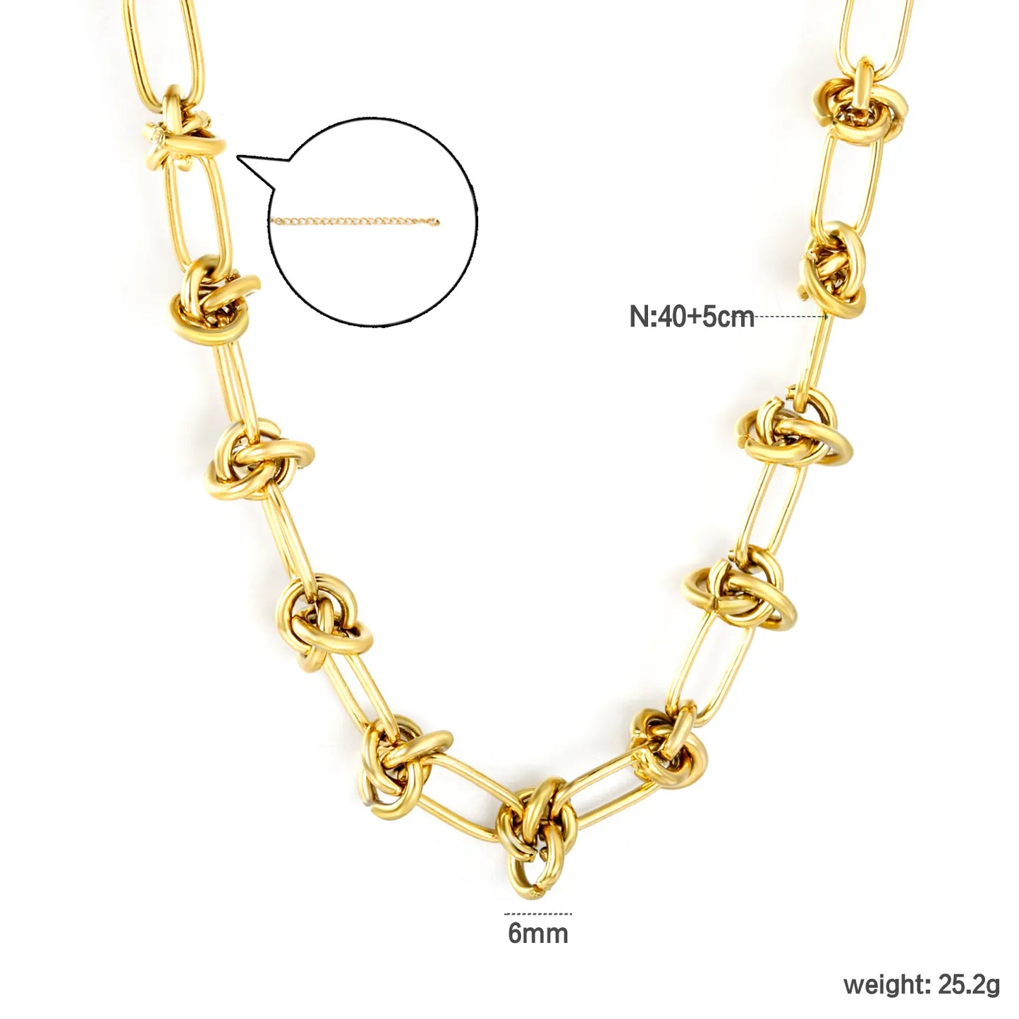 ✨ Wholesale Gold Stainless Steel Curb Chain | 40+5cm Adjustable Length | 6mm Width | 25.2g Substantial Weight | Bulk Jewelry Supplies