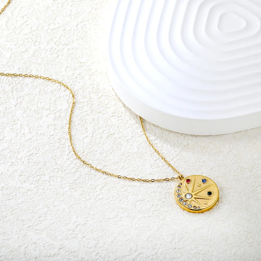 ✨ Wholesale 18mm Octagram Star Necklace | 40+5cm +6mm Tag Gold