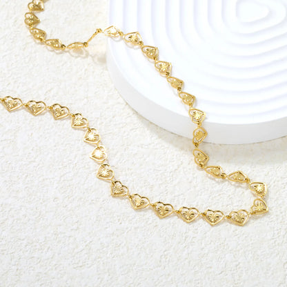 💖 Wholesale 7x6mm Heart Pendant Necklace | 46+5cm Chain | Steel/Gold Stainless Steel