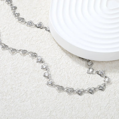 💖 Wholesale 7x6mm Heart Pendant Necklace | 46+5cm Chain | Steel/Gold Stainless Steel