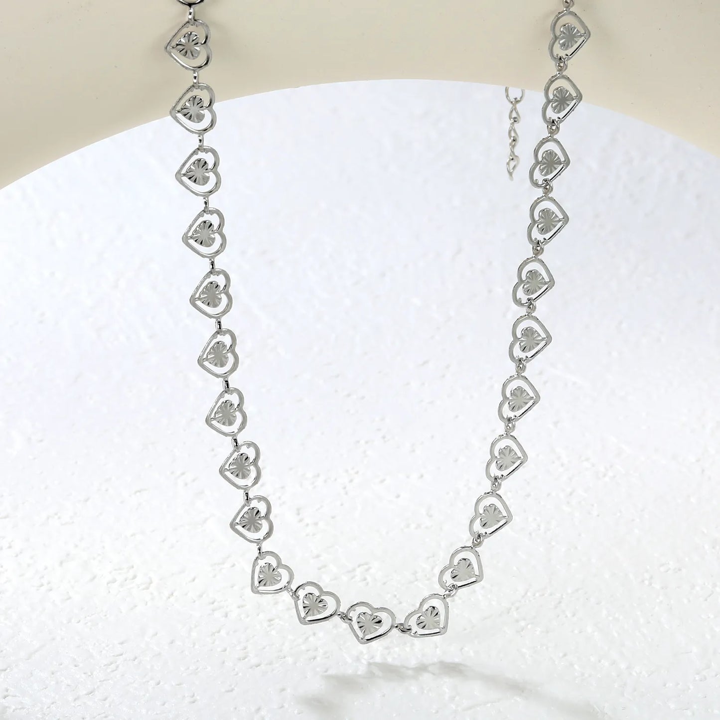 💖 Wholesale 7x6mm Heart Pendant Necklace | 46+5cm Chain | Steel/Gold Stainless Steel