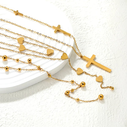 ✨ PVD 18k gold Stainless Steel Layering tassel Necklaces Wholesale (12+ Pieces) | Hypoallergenic & Tarnish-Free 🌍 | Trendy Pendants & Chains
