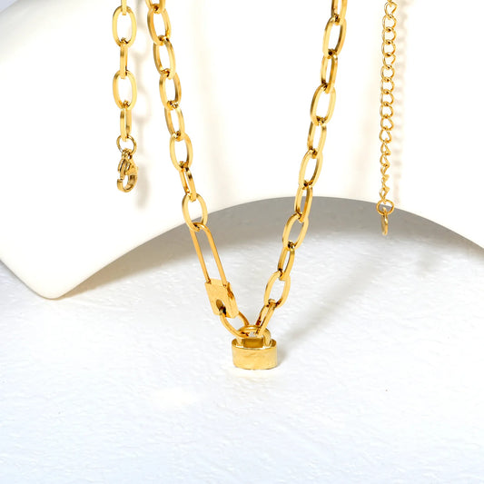 ✨ Wholesale Gold Stainless Steel pendant Necklace | 10x16mm Elegant Pendant | 43+5cm Adjustable Chain | 12g Lightweight Design