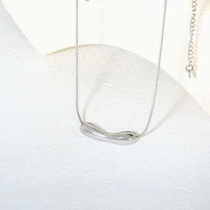 ✨ Wholesale Stainless Steel Hollow Smiley Face Necklace | 35.7*9.5mm Unique Shape Pendant | 1.2mm Snake Chain 40+5cm with 6mm Lobster Clasp | Gold or Steel Color