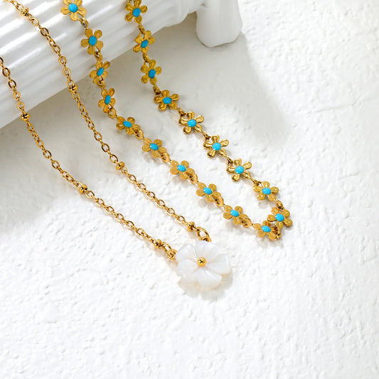 ✨ PVD 18k gold Petal Shape Stainless Steel Necklaces Wholesale (12+ Pieces) | Hypoallergenic & Tarnish-Free 🌍 | Trendy Pendants & Chains
