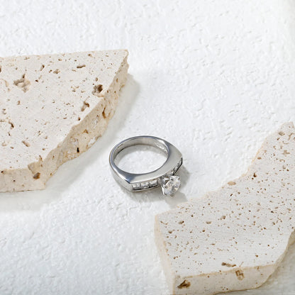 💍 Wholesale Stackable Zirconia Rings | 5 Height Mix | Steel