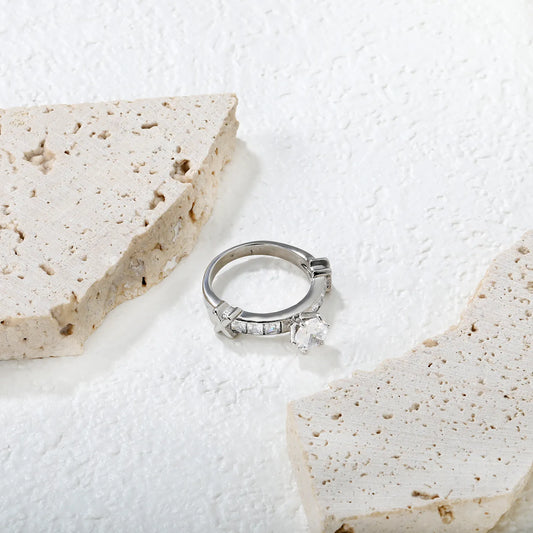 💍 Wholesale Stackable Zirconia Rings | 5 Height Mix | Steel