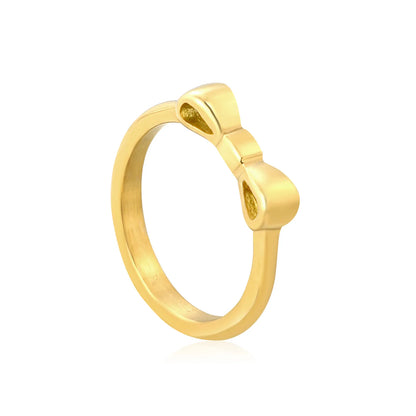 🎀 💍 Wholesale Gold Bow Ring | 4mm Delicate Band | Steel