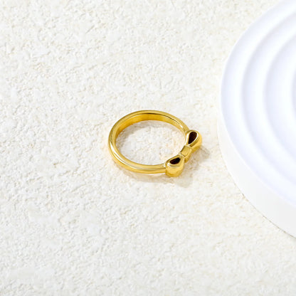 🎀 💍 Wholesale Gold Bow Ring | 4mm Delicate Band | Steel