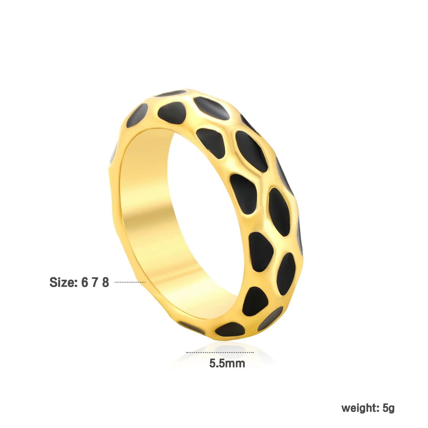 ✨ 18K Gold PVD Irregular hammered Rings With a Height of 5.5mm Wholesale (MOQ 12+) | Stainless Steel Hypoallergenic Bands 🌍 | Stackable & Statement Rings