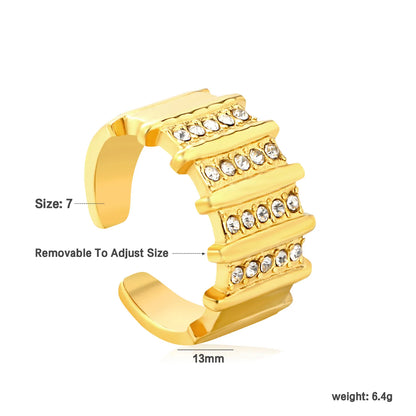 ✨ 18K Gold PVD 13mm High Accordion Smooth Opening Ring Wholesale (MOQ 12+) | Stainless Steel Hypoallergenic Bands 🌍 | Stackable & Statement Rings