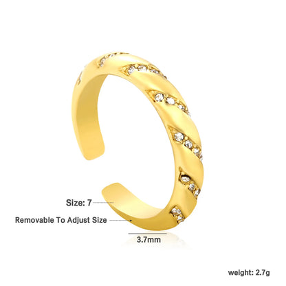 ✨ 18K Gold PVD Twisted Opening Rings With a Height of 3.7mm Wholesale (MOQ 12+) | Stainless Steel Hypoallergenic Bands 🌍 | Stackable & Statement Rings