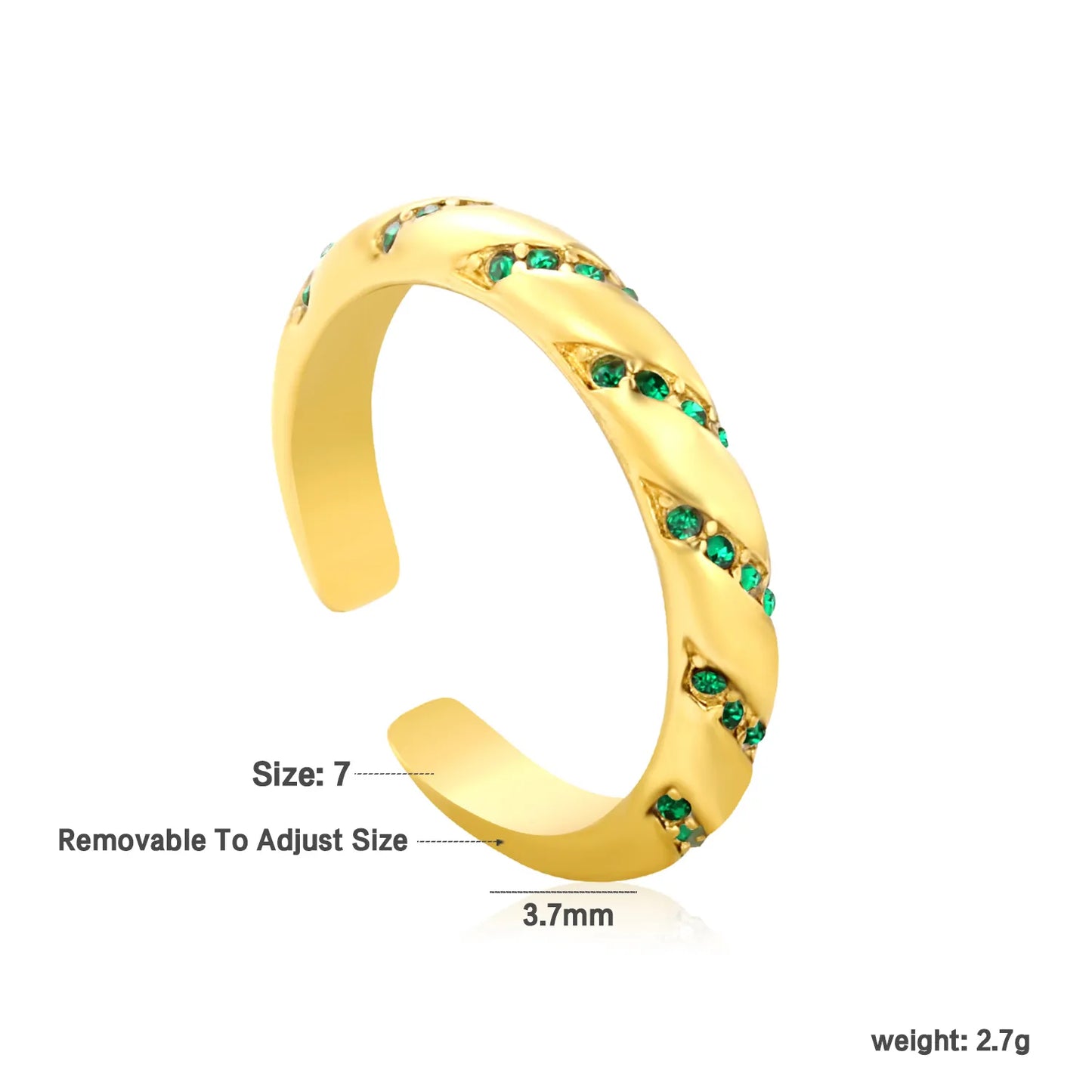 ✨ 18K Gold PVD Twisted Opening Rings With a Height of 3.7mm Wholesale (MOQ 12+) | Stainless Steel Hypoallergenic Bands 🌍 | Stackable & Statement Rings