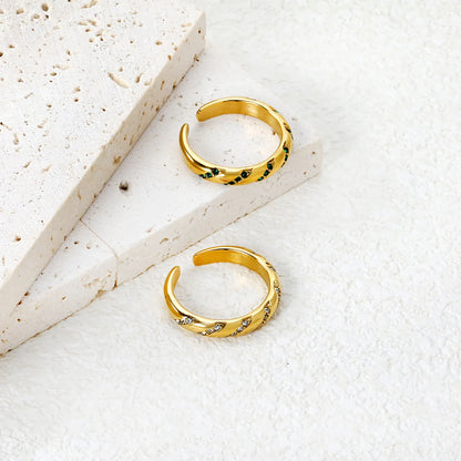 ✨ 18K Gold PVD Twisted Opening Rings With a Height of 3.7mm Wholesale (MOQ 12+) | Stainless Steel Hypoallergenic Bands 🌍 | Stackable & Statement Rings