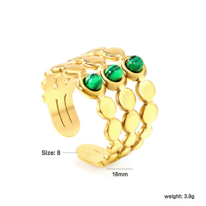 18k gold plated Premium Zircon&Natural Resins Stainless Steel Rings Wholesale (MOQ 12+) | Hypoallergenic  Fashion Rings 🌍  | Tarnish-Free