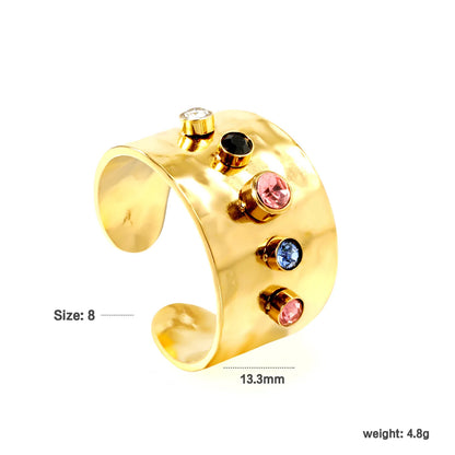 18k gold plated Premium Zircon&Natural Resins Stainless Steel Rings Wholesale (MOQ 12+) | Hypoallergenic  Fashion Rings 🌍  | Tarnish-Free