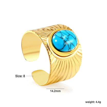 18k gold plated Premium Zircon&Natural Resins Stainless Steel Rings Wholesale (MOQ 12+) | Hypoallergenic  Fashion Rings 🌍  | Tarnish-Free