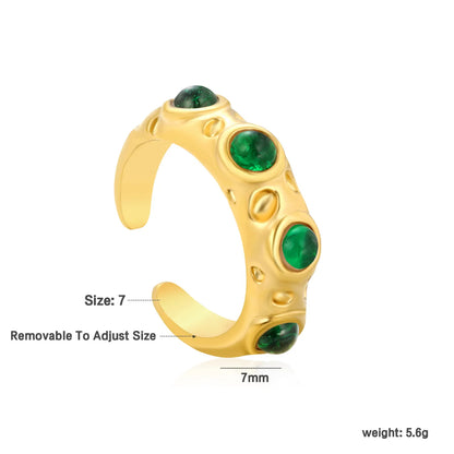 ✨ 18K Gold PVD 7mm High Irregular Hammered Pattern Open Rings inlaid with white pearls Wholesale (MOQ 12+) | Stainless Steel Hypoallergenic Bands 🌍 | Stackable & Statement Rings