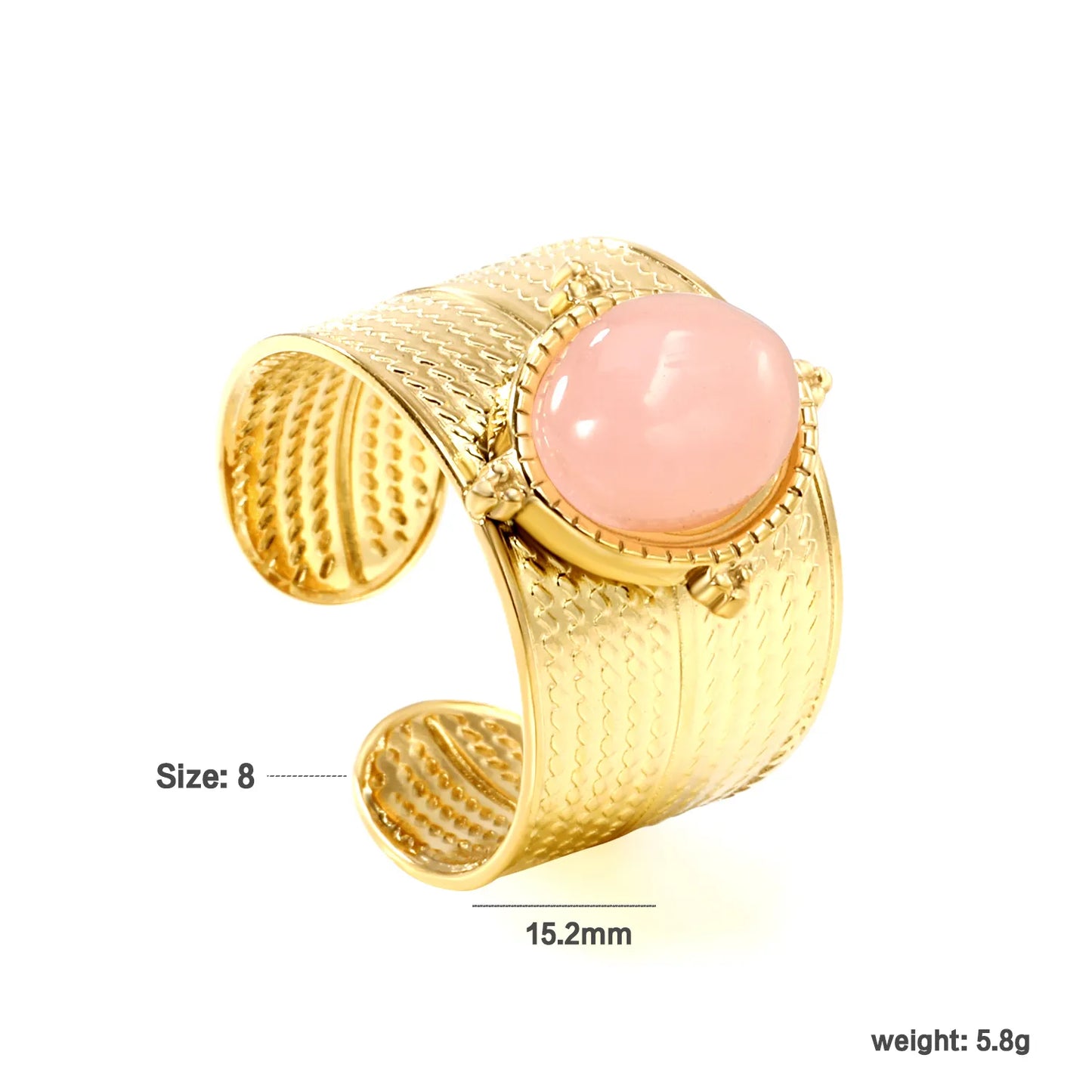18k gold plated Premium Zircon&Natural Resins Stainless Steel Rings Wholesale (MOQ 12+) | Hypoallergenic  Fashion Rings 🌍  | Tarnish-Free