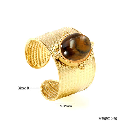 18k gold plated Premium Zircon&Natural Resins Stainless Steel Rings Wholesale (MOQ 12+) | Hypoallergenic  Fashion Rings 🌍  | Tarnish-Free