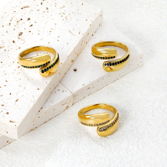 ✨ 18K Gold plated 13mm High irregular open Rings Wholesale (MOQ 12+) | Stainless Steel Hypoallergenic Bands 🌍 | Stackable & Statement Rings