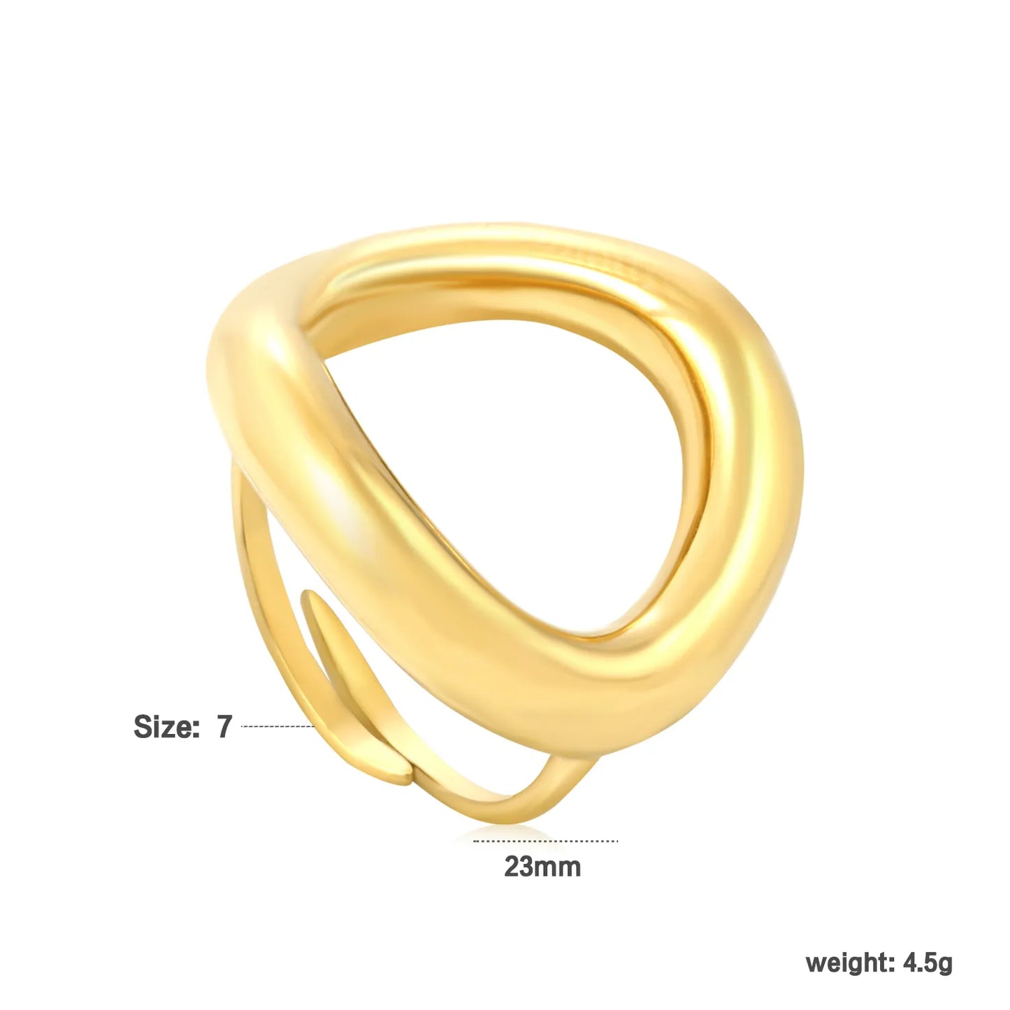✨ Wholesale 23mm Gold Stainless Steel Ring | Bold Statement Ring | Bulk Fashion Rings for Women