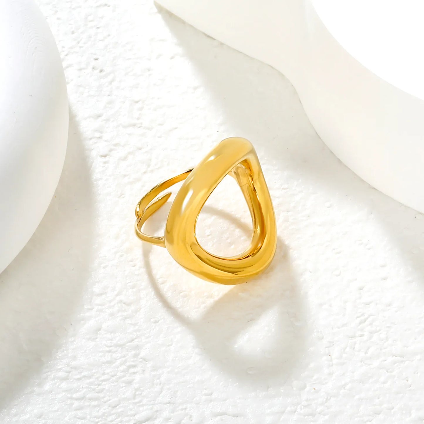 ✨ Wholesale 23mm Gold Stainless Steel Ring | Bold Statement Ring | Bulk Fashion Rings for Women