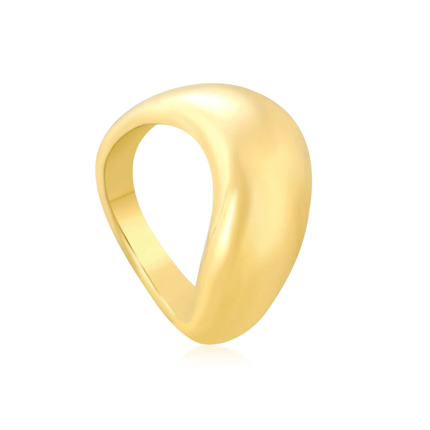 ✨ Wholesale 10mm Geometric Ring | Gold Stainless Steel Irregular Open Band