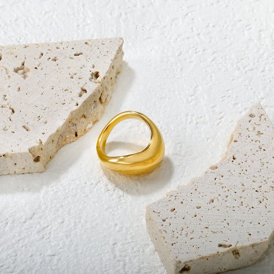 ✨ Wholesale 10mm Geometric Ring | Gold Stainless Steel Irregular Open Band