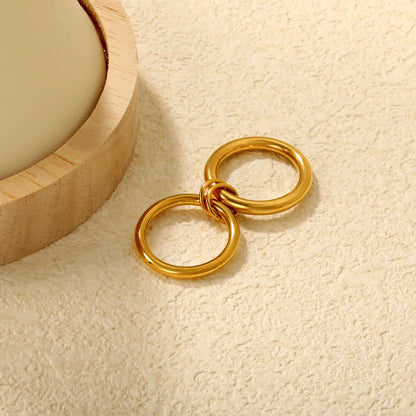 ⭕⭕ Wholesale 5.6mm Double Circle Ring | Gold/Silver Stainless Steel Band