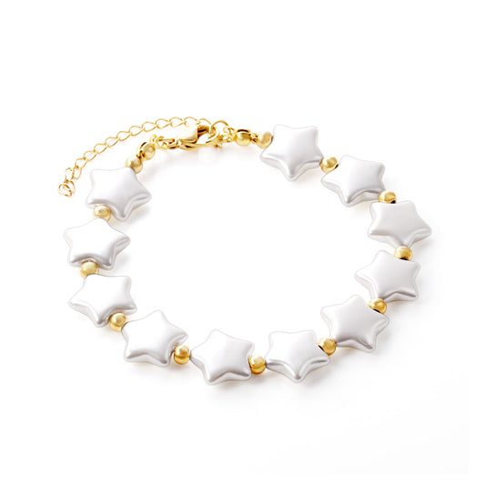 Pearls with steel beads bracelet 20+5cm