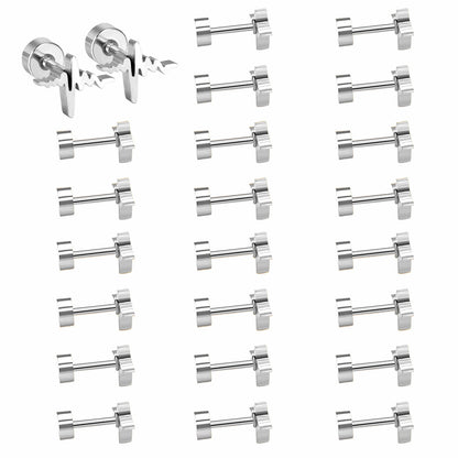 12 pairs Steel/Gold Current Screwback Earrings without Drill