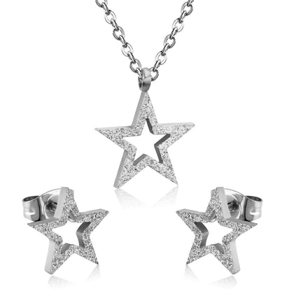 ASON Owl Cubic Zirconia Link Chain Pendant Necklace Jewelry Sets for Women/Girl Gold Color Fashion Piercing Stud Earrings