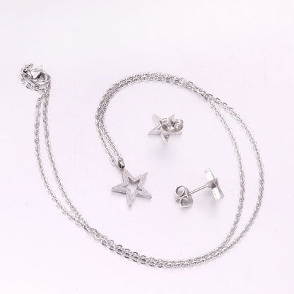 ASON Owl Cubic Zirconia Link Chain Pendant Necklace Jewelry Sets for Women/Girl Gold Color Fashion Piercing Stud Earrings