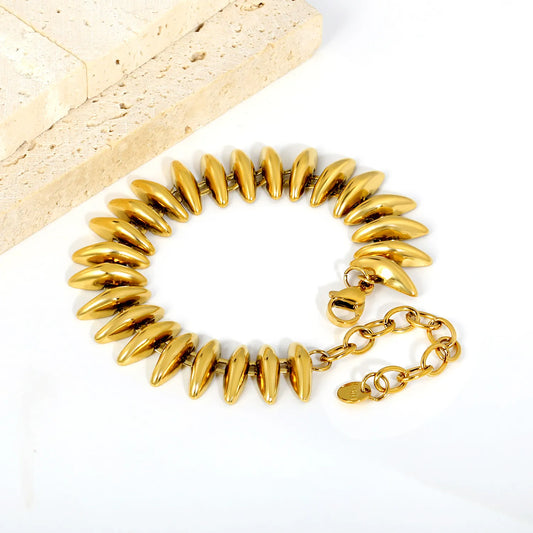 Oval Disc Link Adjustable Chain Bracelet | Statement Bracelet MOQ 12