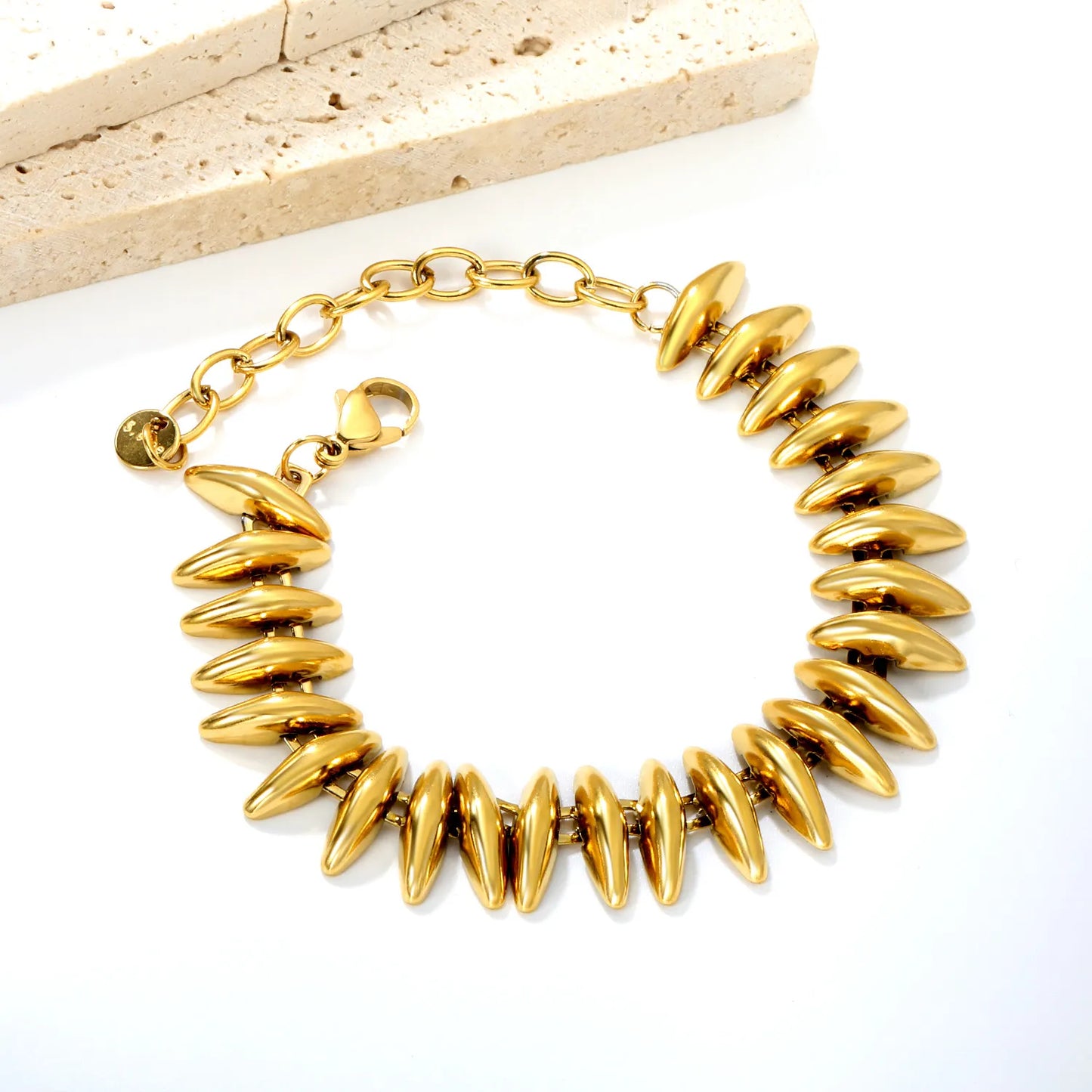 Oval Disc Link Adjustable Chain Bracelet | Statement Bracelet MOQ 12