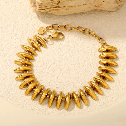 Oval Disc Link Adjustable Chain Bracelet | Statement Bracelet MOQ 12