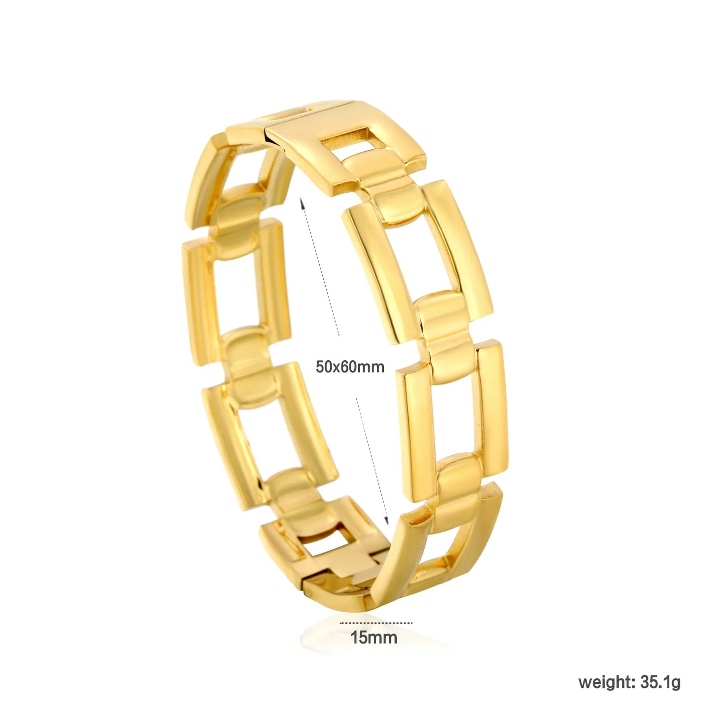 Chunky Statement  Rectangular Link Hinged Bangle Bracelet | Bulk Order MOQ 12