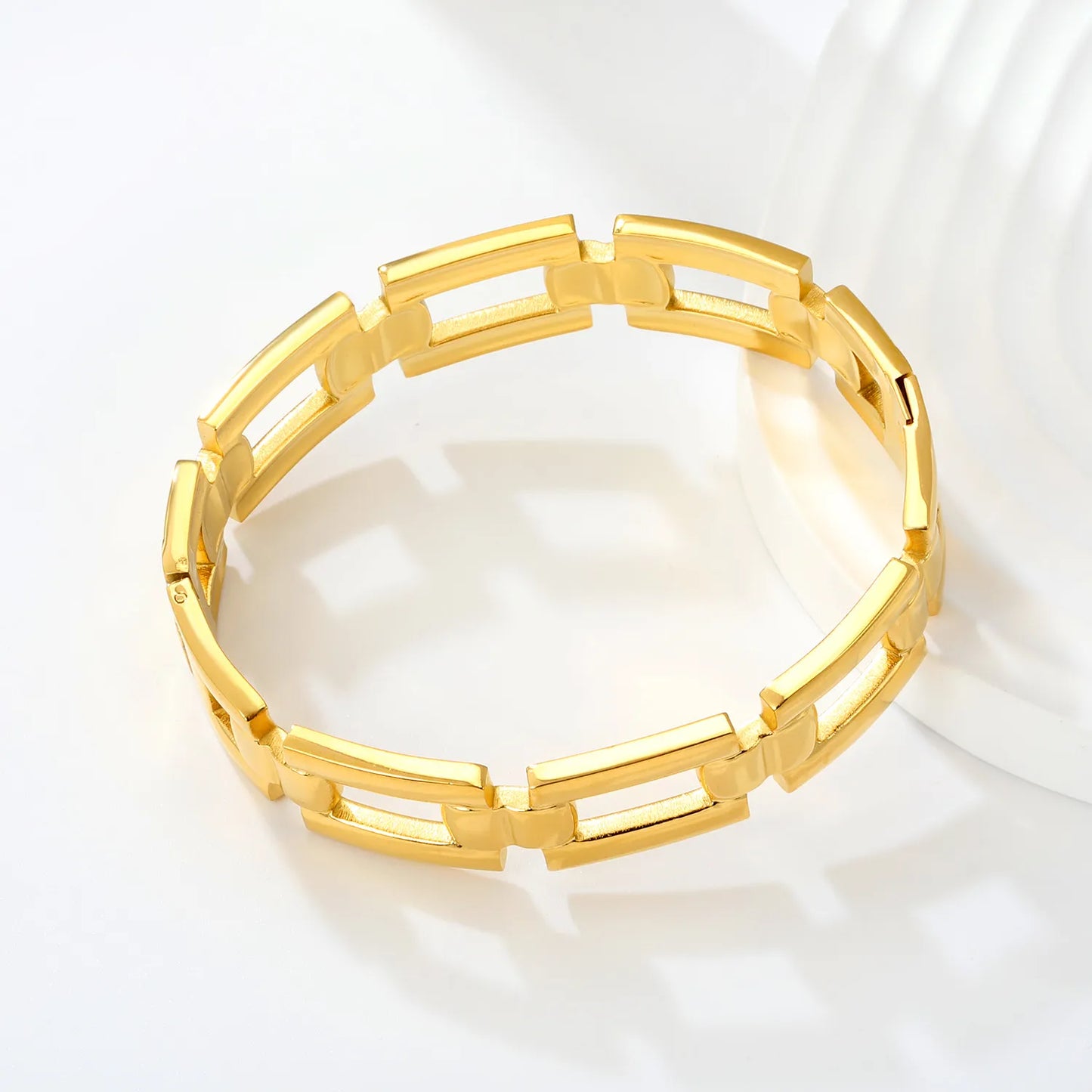 Chunky Statement  Rectangular Link Hinged Bangle Bracelet | Bulk Order MOQ 12
