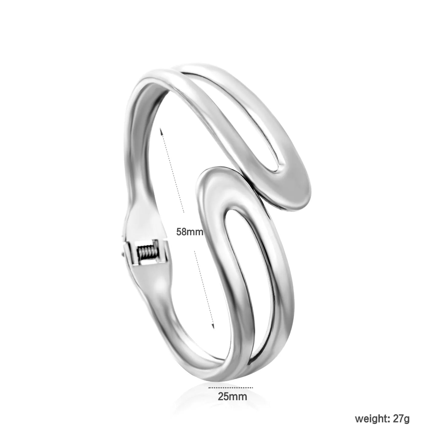 Sculptural Double Curved Spring‑Hinge Cuff Bangle | Two Colors Options | MOQ 12