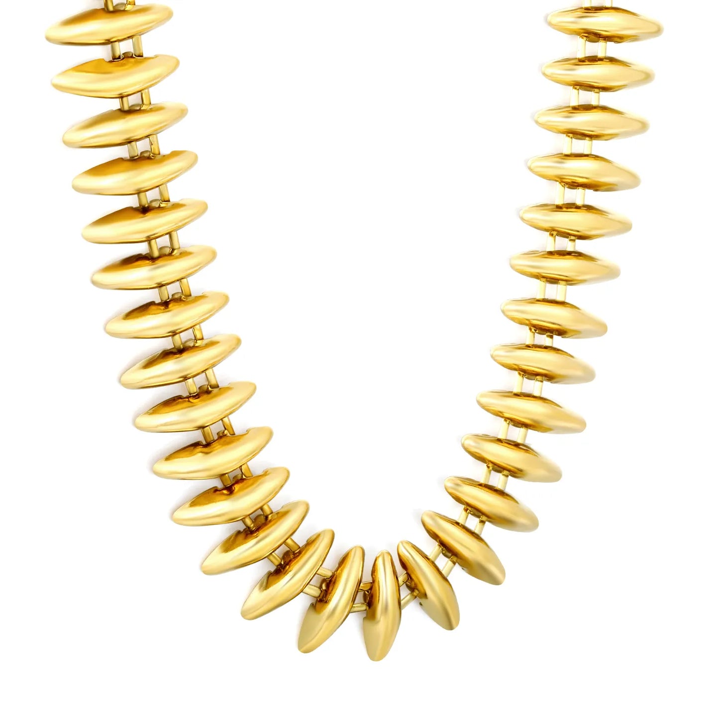 Flat Disc Pebble Beaded Statement Necklace | 18K Gold Plated Stainless Steel Necklace for Wholesale